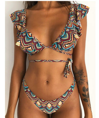 Swimsuit Split Printed Bikinis