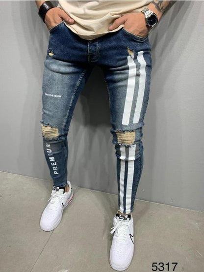 Men's Ripped Stretch Jeans