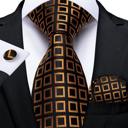 Neckties Luxury Black And Gold