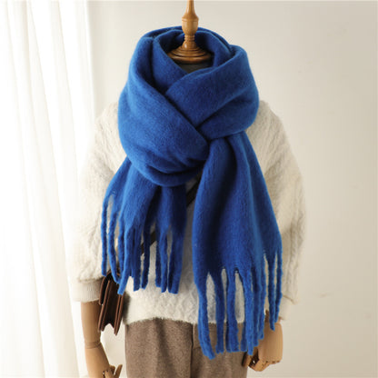 Mohair Pure Color Winter Warm Scarfs