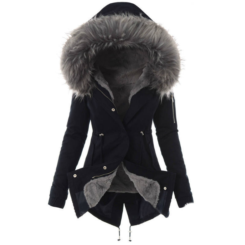 Fur collar cotton jacket