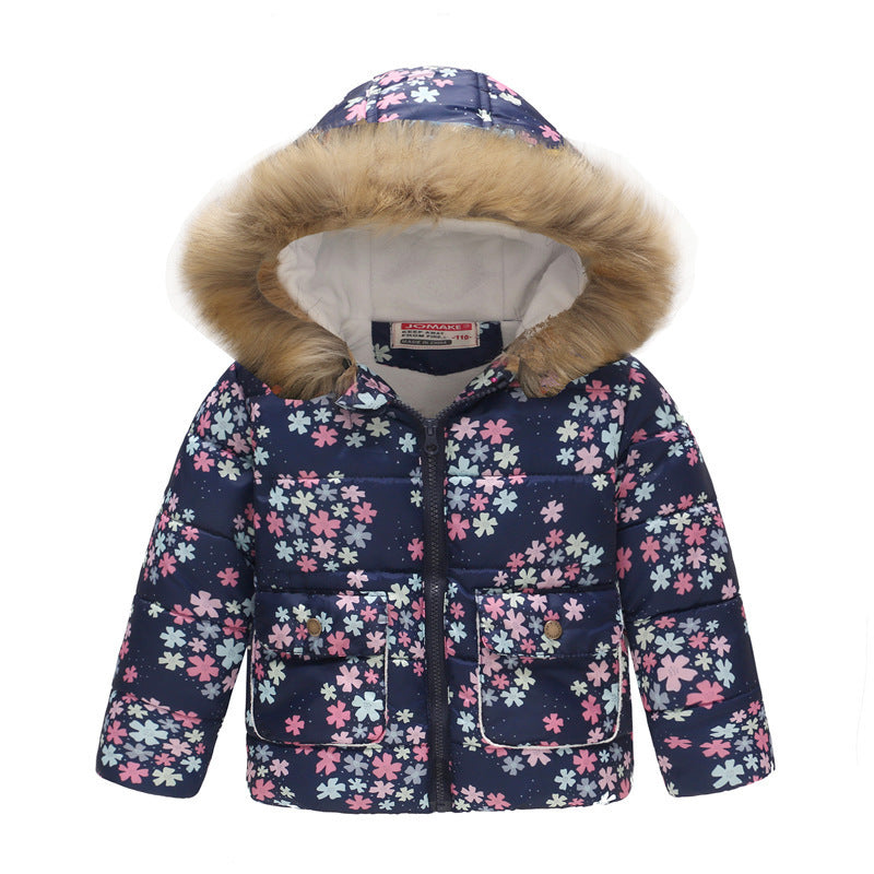 Printed Hooded Cotton Jackets Thickened