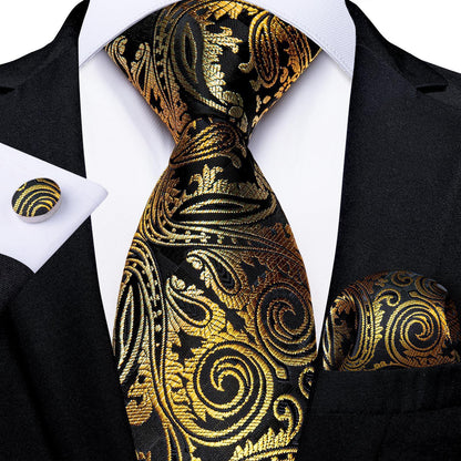 Neckties Luxury Black And Gold