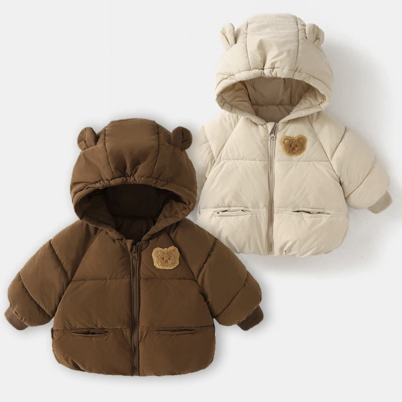 Winter Cotton-padded Jacket with Bear