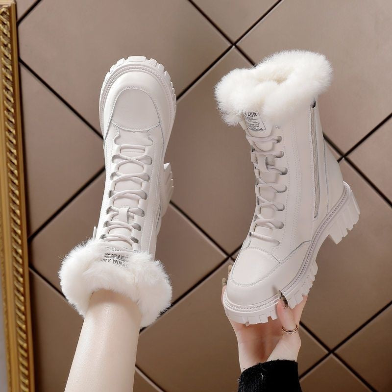 Snow Boots Non Slip Thick Bottom Fleece-lined