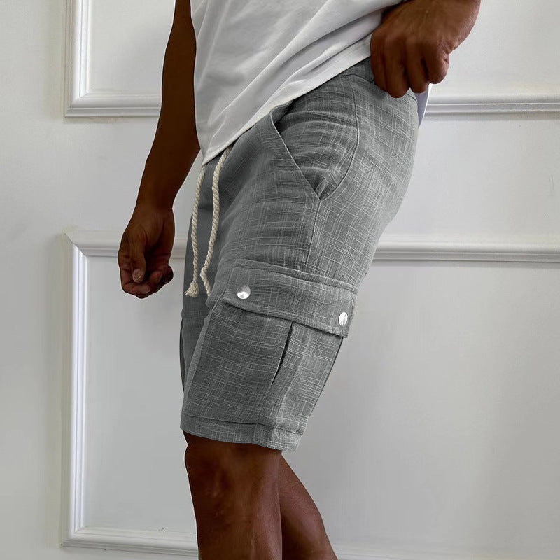 Multi-pocket cotton men's shorts