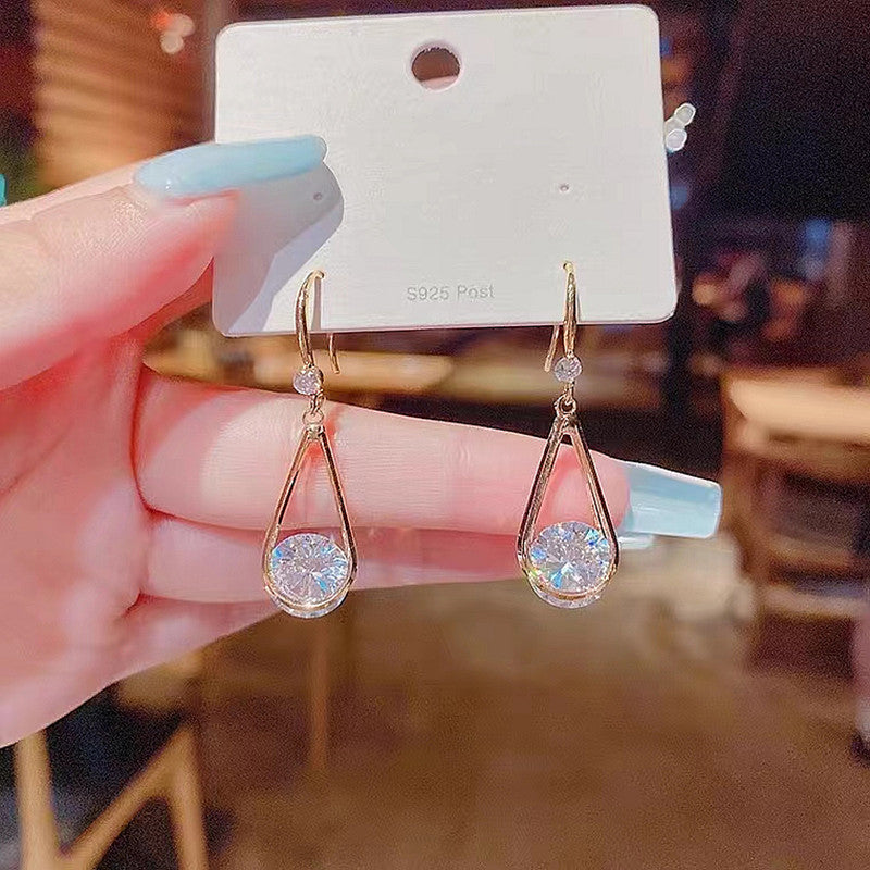 Zircon Water Drop Earrings