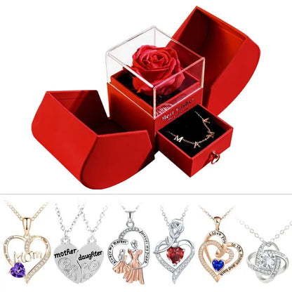 Eternal Rose Gift Necklace Boxes