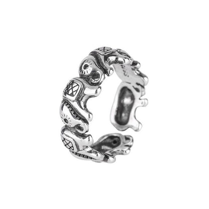 Minimalism Retro Personality Baby Elephant Open Ring