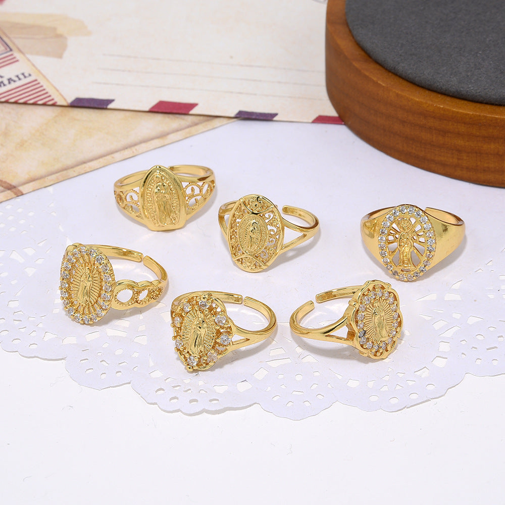 Copper Plating 18K Gold Zircon Rings