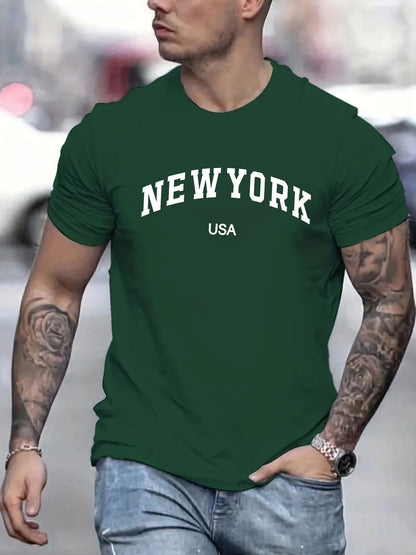 New York Printed Cotton T-shirts