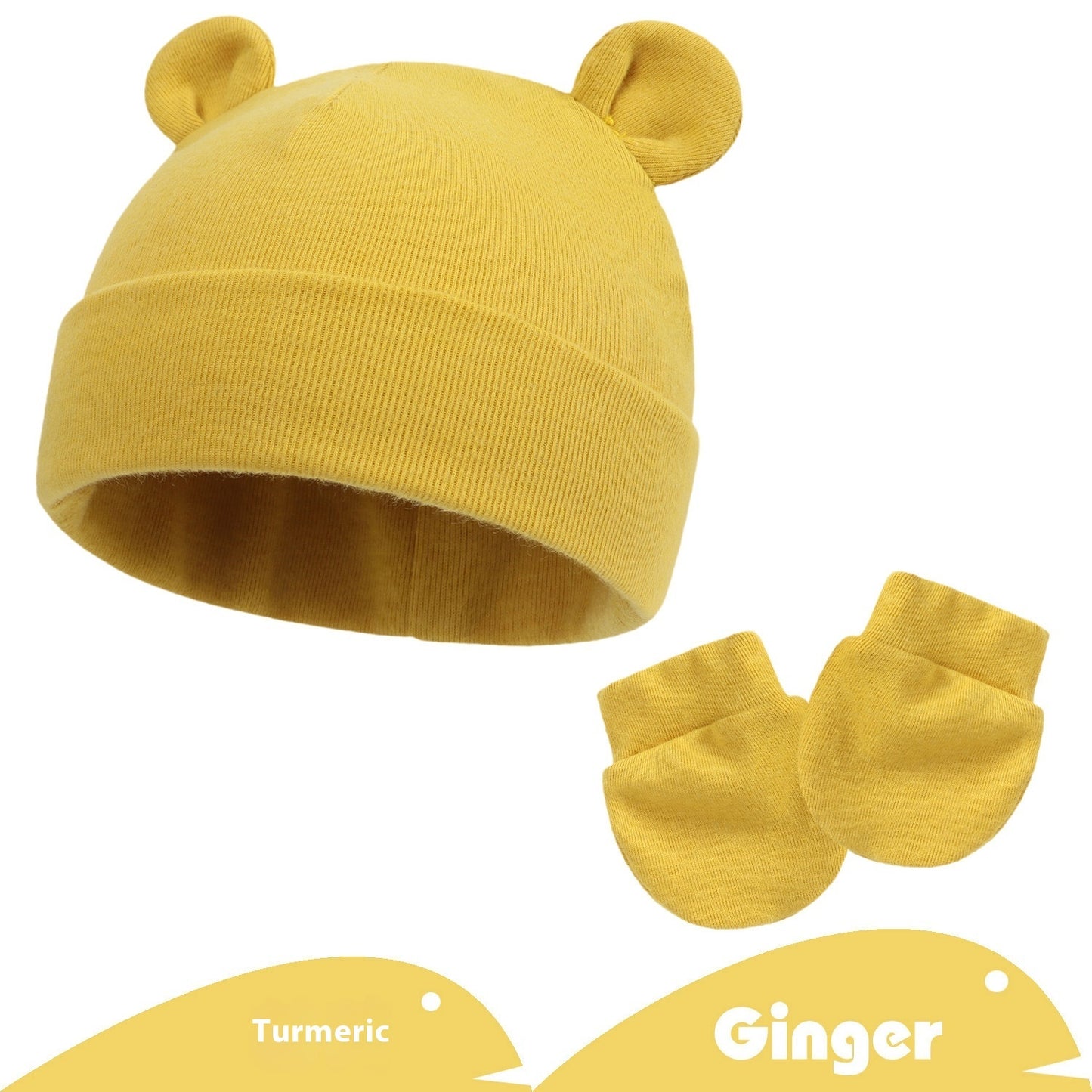 Newborn Gloves Hat Two-piece Set Keep Baby Warm Cashmere Thickened