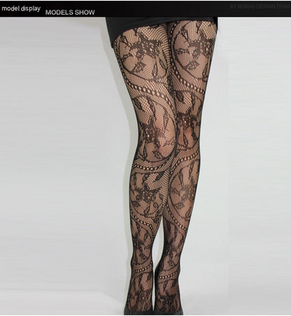 Retro Mesh Panty-hose Totem Stockings