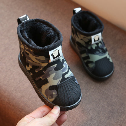 Camouflage soft bottom children's shoes