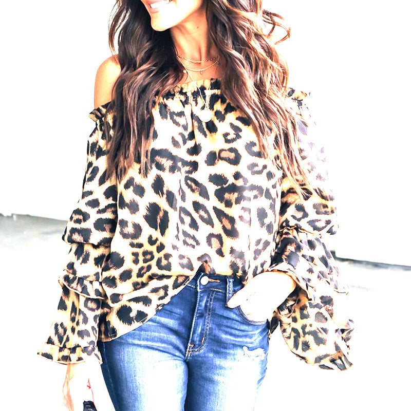 Leopard chiffon shirt