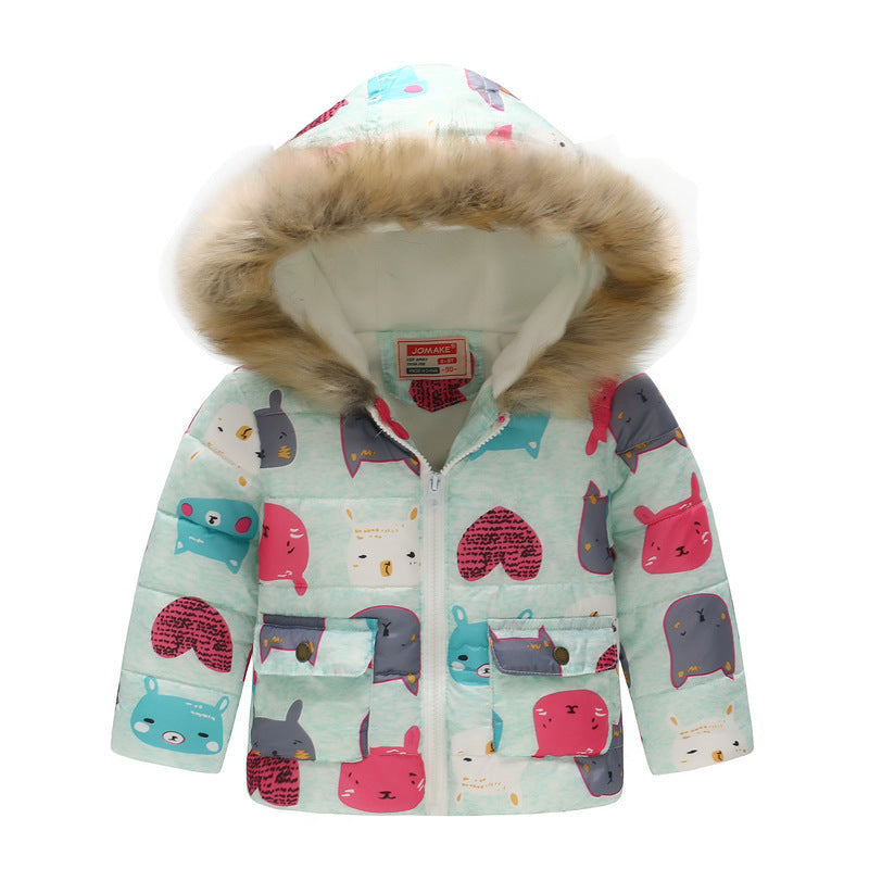 Printed Hooded Cotton Jackets Thickened