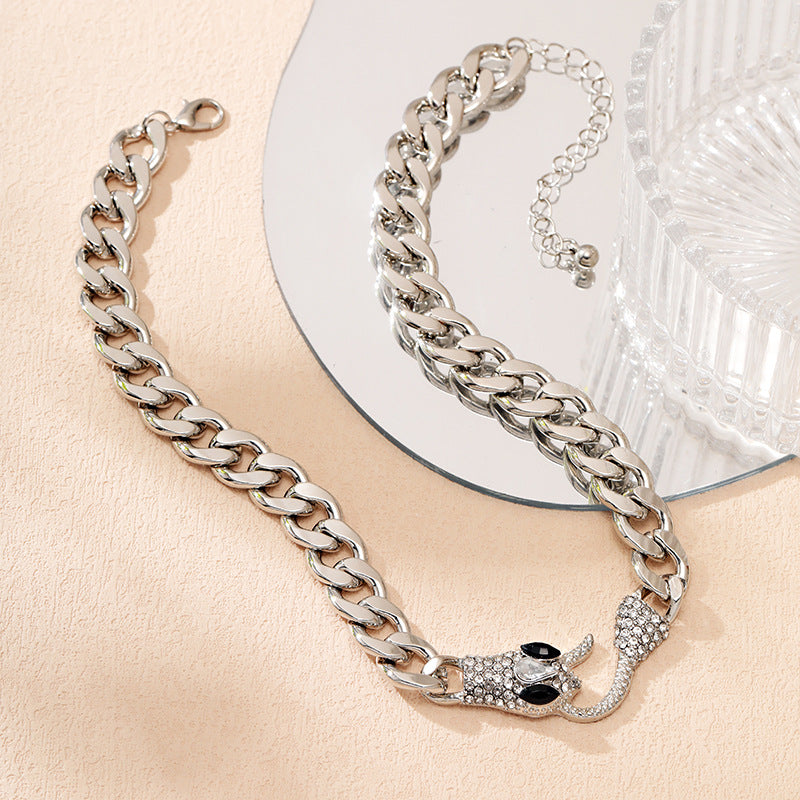 Snake-shaped Metal Chain Necklaces