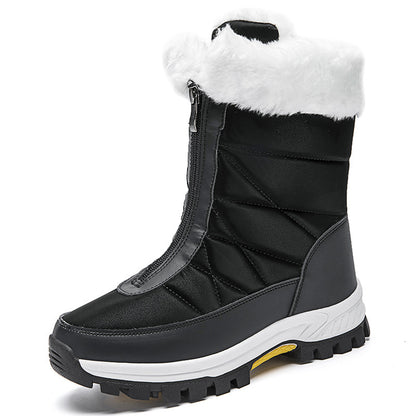 Waterproof Snow Boots Mid-calf Front Zipper