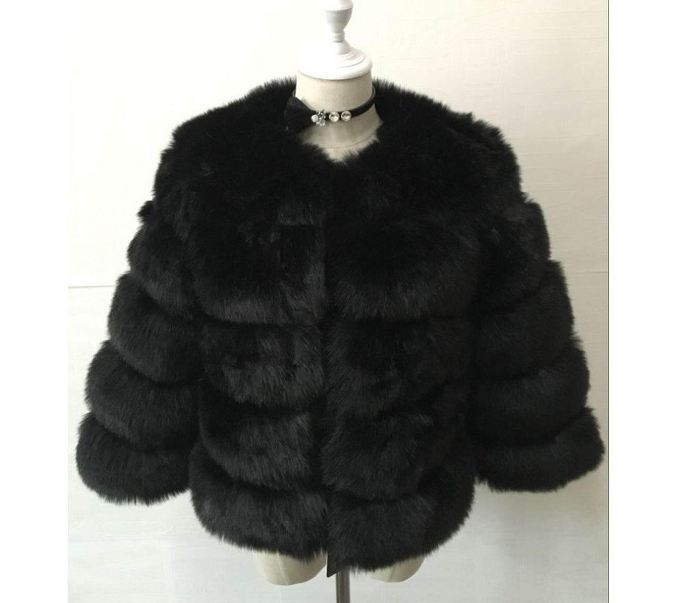 Faux furry slim mink jackets