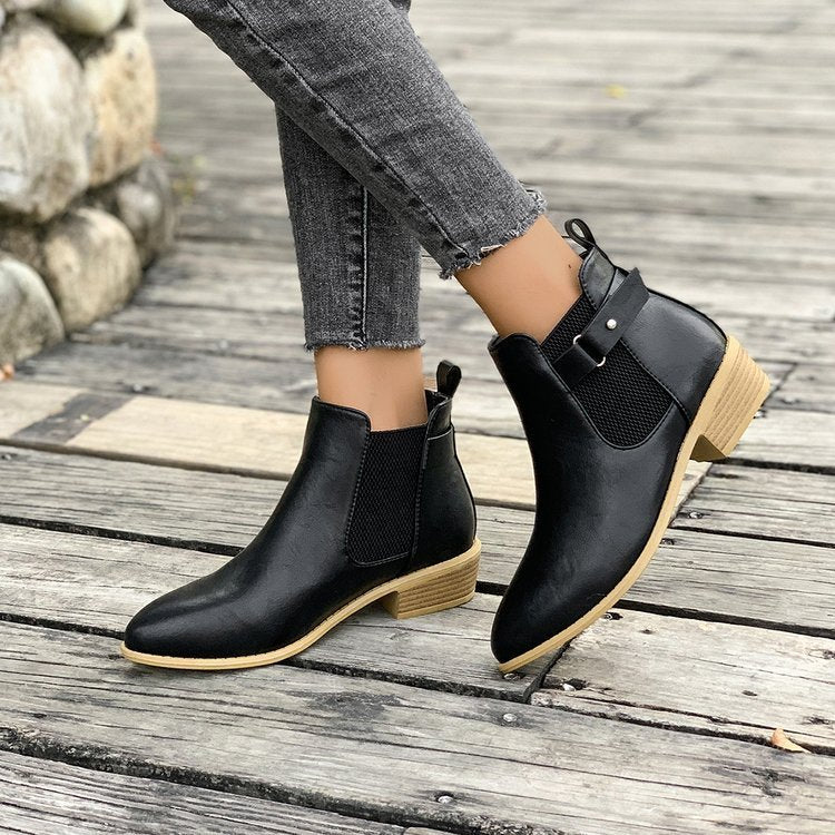 High heel black boots