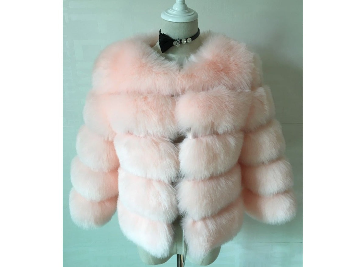 Faux furry slim mink jackets