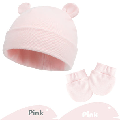 Newborn Gloves Hat Two-piece Set Keep Baby Warm Cashmere Thickened