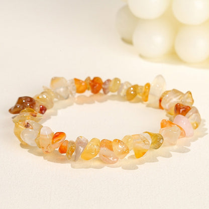 Natural Crystal Agate Colorful Gravel Stretch Bracelets