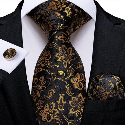 Neckties Luxury Black And Gold