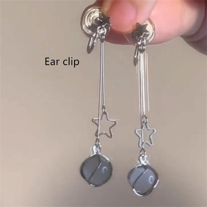 Long Opal Ear Clips