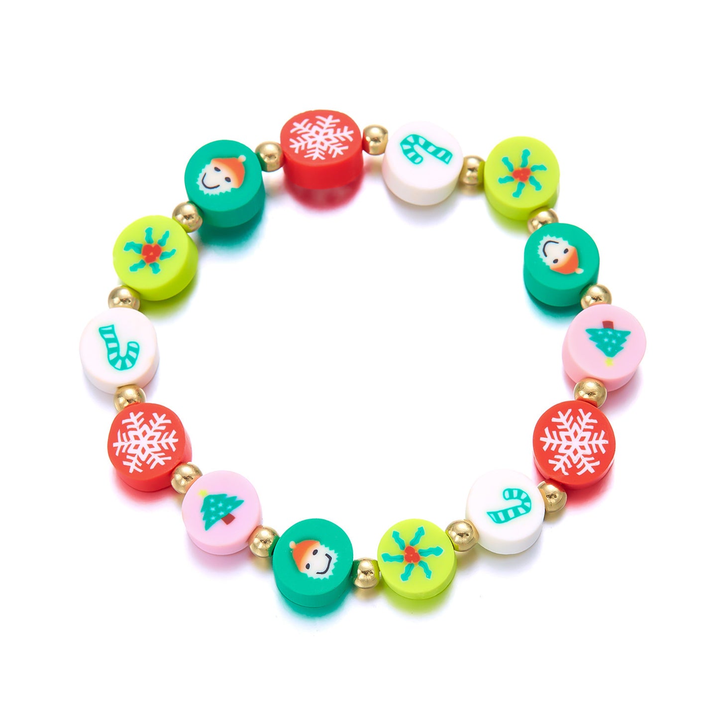 Christmas Bracelet Women's Snowman Polymer Clay