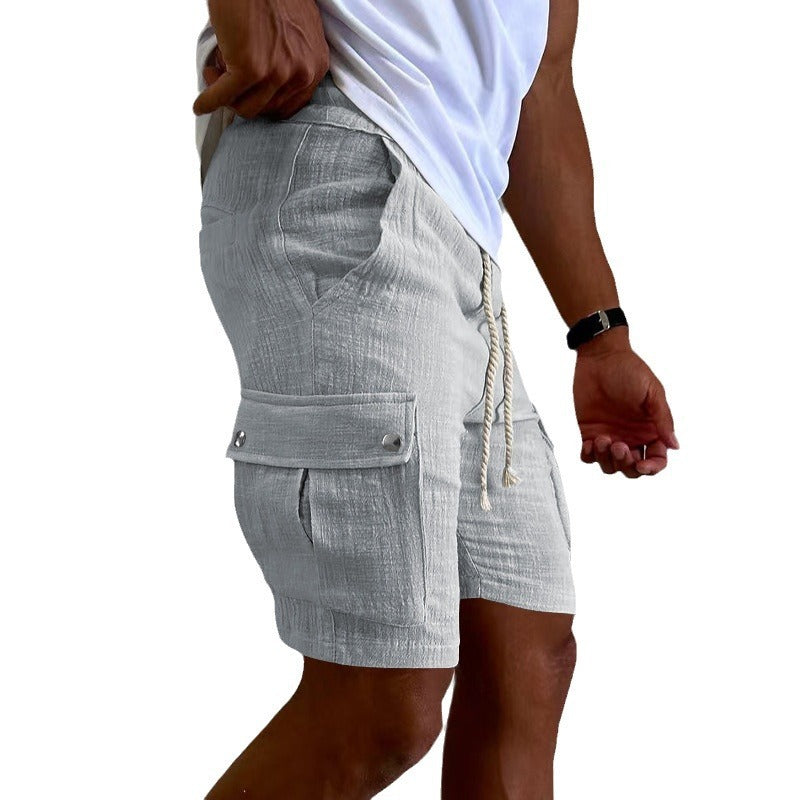 Multi-pocket cotton men's shorts