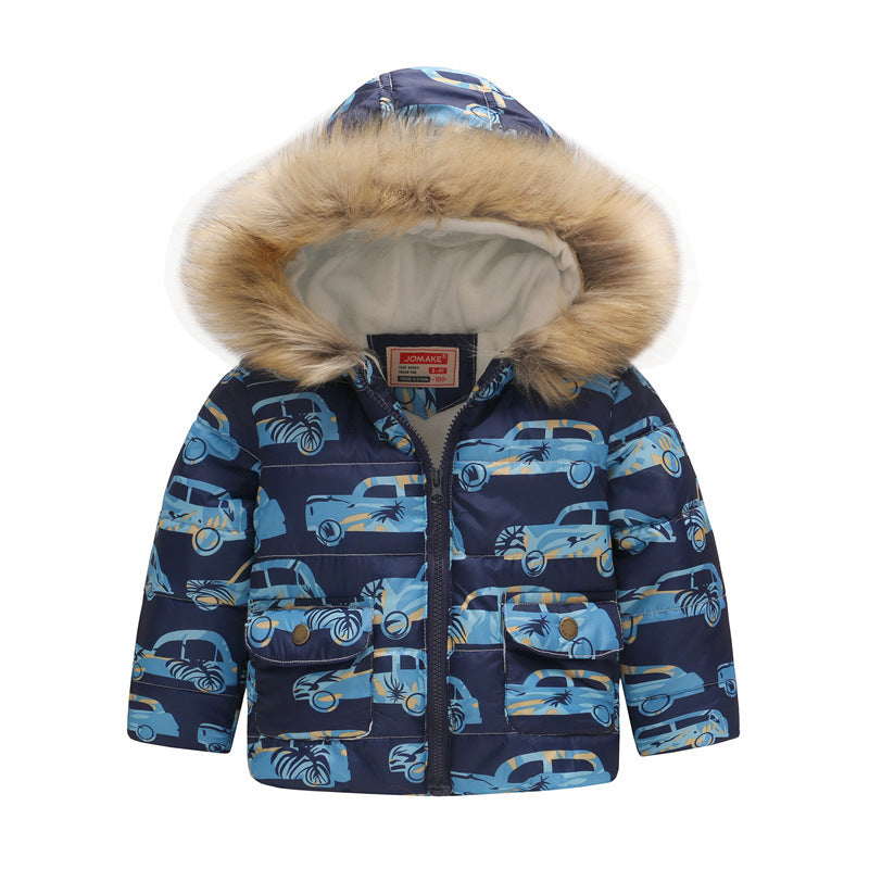 Printed Hooded Cotton Jackets Thickened