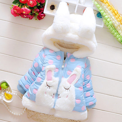 Girls' Bunny Polka Dot Padded Coat