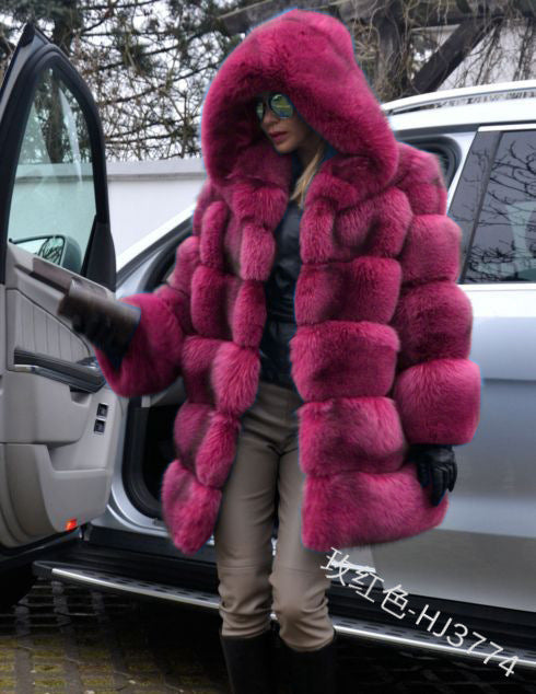 Luxury winter warm fluffy faux fur coats