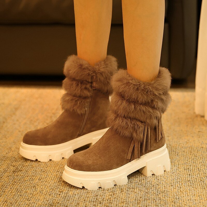 Winter thick-soled mid-tube boots