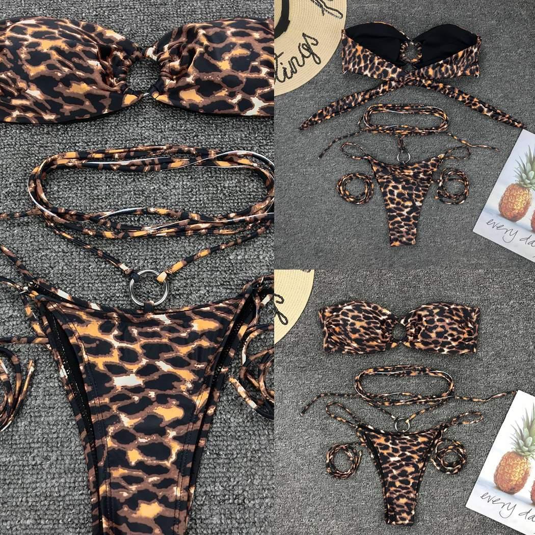 Leopard print bikinis