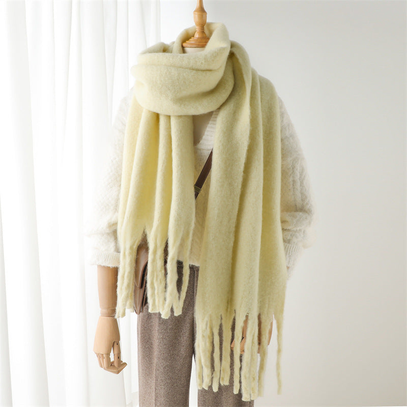 Mohair Pure Color Winter Warm Scarfs