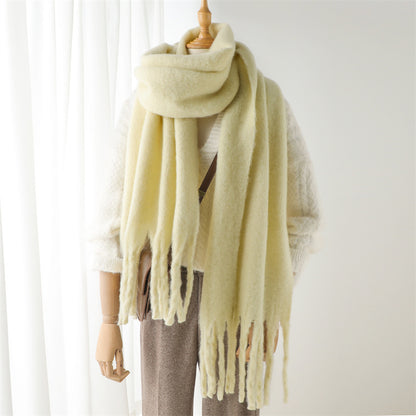 Mohair Pure Color Winter Warm Scarfs