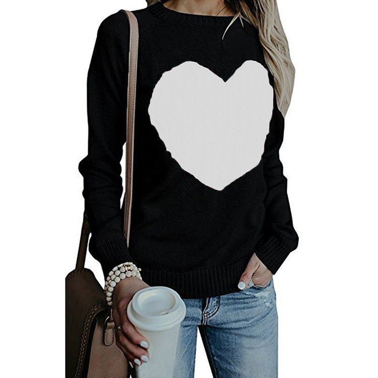 Love Printed Pullover Sweaters