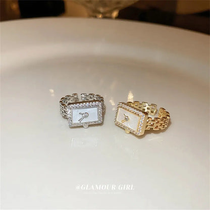 Luxury Charm Clock-Shape Rings