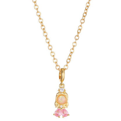 Fairy Princess Necklace Women's Fashion Colorful Zircon