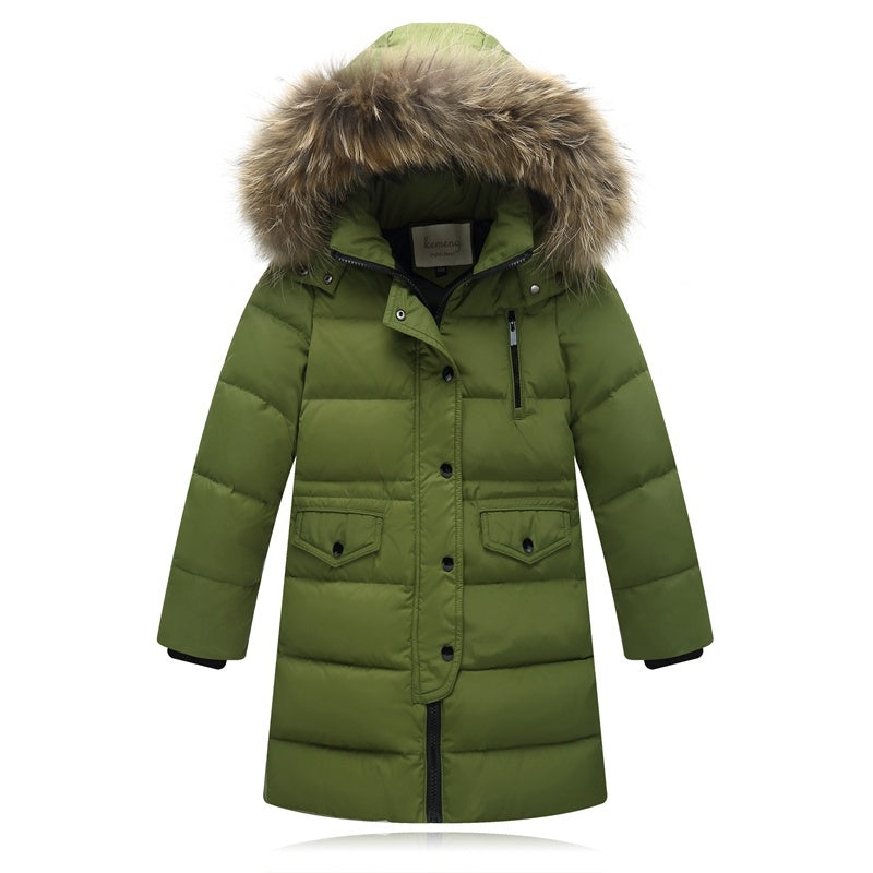 Children's Jackets Mid-length Thick Fur Collar