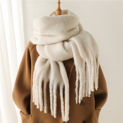 Mohair Pure Color Winter Warm Scarfs