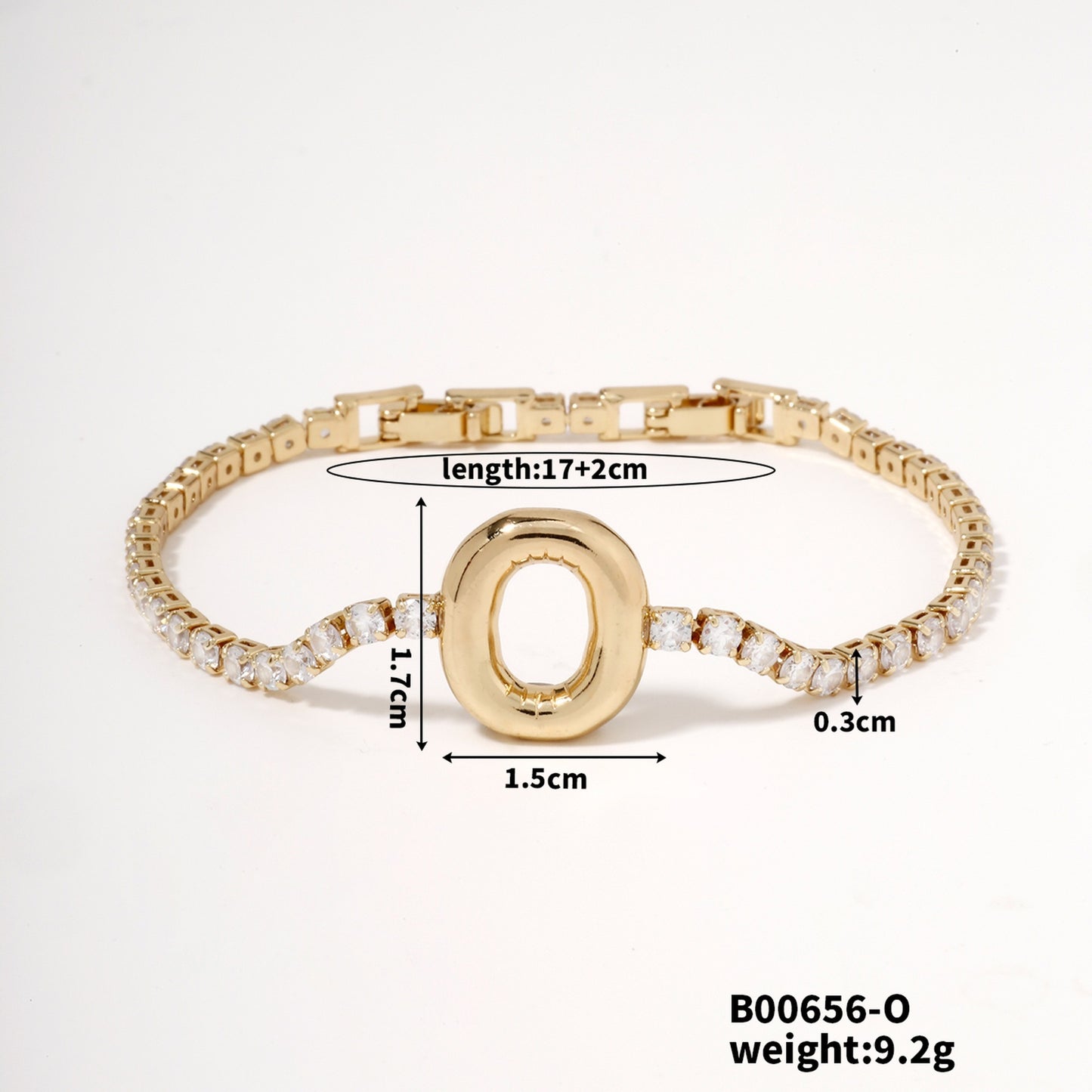 Buckle English Letter Bracelet Female Zircon