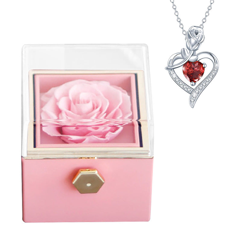 Rose Jewelry Box with Necklaces