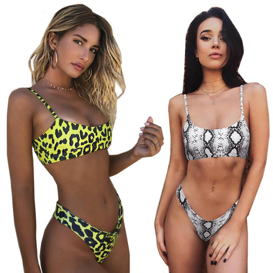 Leopard snake print bikini swimsuits