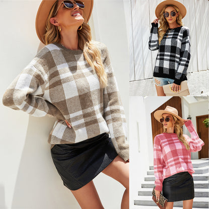 Knitted Plaid Sweaters