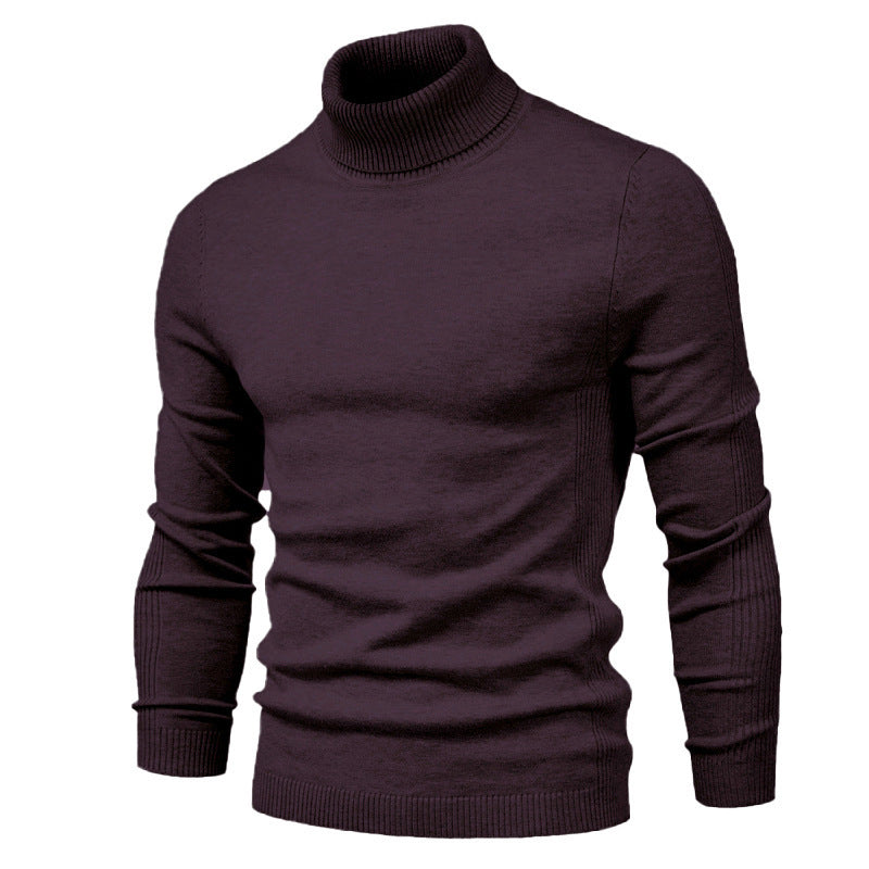 Solid Color Slim Turtleneck Sweaters