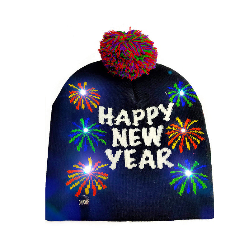 Colorful Glowing Knitted Hat Christmas Hat