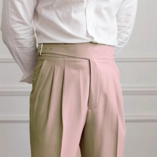 Skinny Casual Belt Design Suit Pants